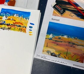 Landscape studies mixing all colours from primary colours