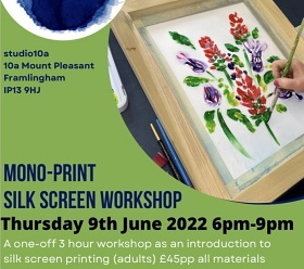 Introduction to Mono-print silk screen printing (adults) Thursday 9th June: 6-9pm (3 hours)