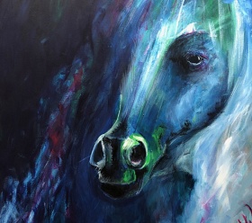 Falah - Arab Horse - Original acrylic on canvas 