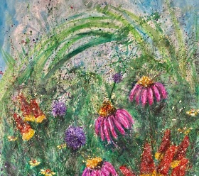 Flourish - Original mixed media on canvas Half proceeds to be donated to Suffolk Mind Charity 