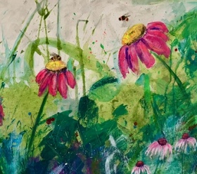 A Splash of Summer - Bressingham Gardens - Original acrylic on canvas